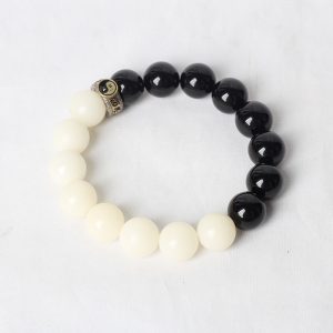 Premium Obsidian Tai Chi Bagua Mala Bracelet - Yin Yang Hyun Yuan Bead Single-Circle Buddhist Prayer Beads | Feng Shui Couple Gift for Energy Balance & Spiritual Cultivation